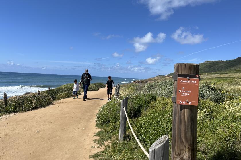 The Coastal Trail connects two parking lots on the western side of the national monument.