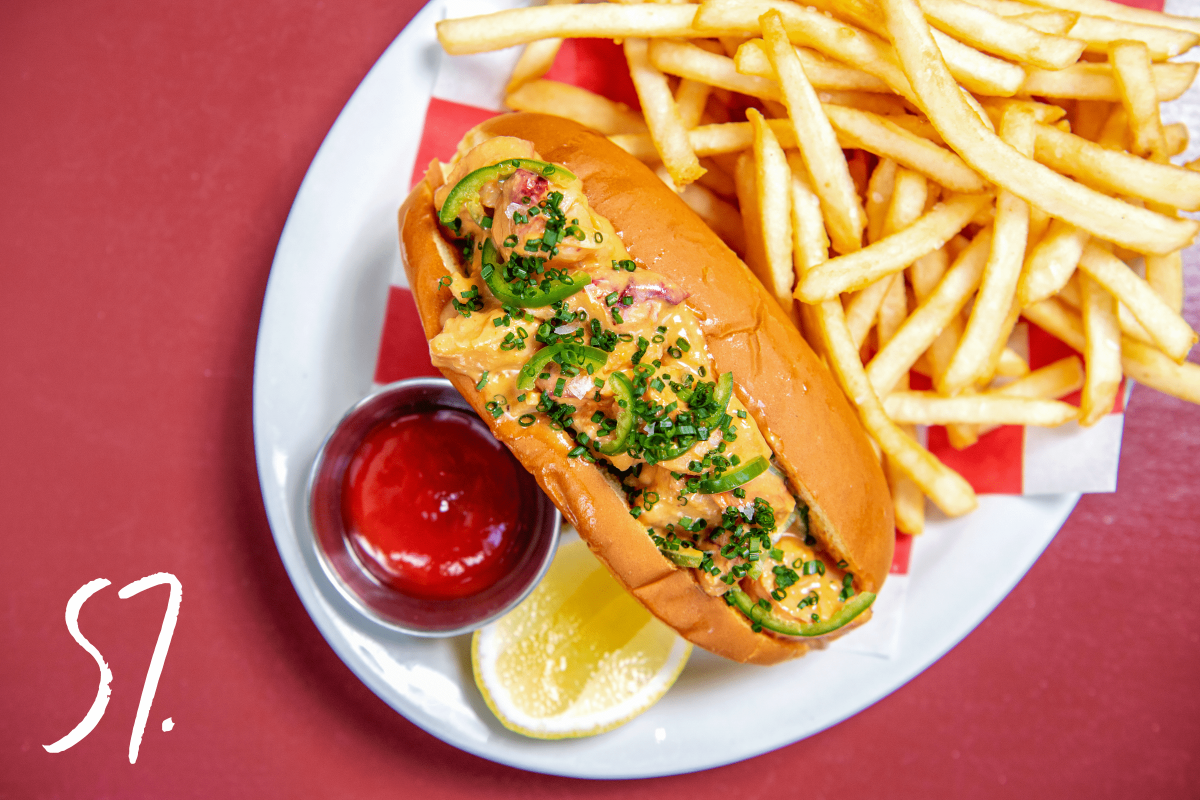 Lobster bisque roll and french fries