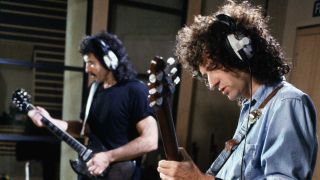 Brian May and Tony Iommi recording
