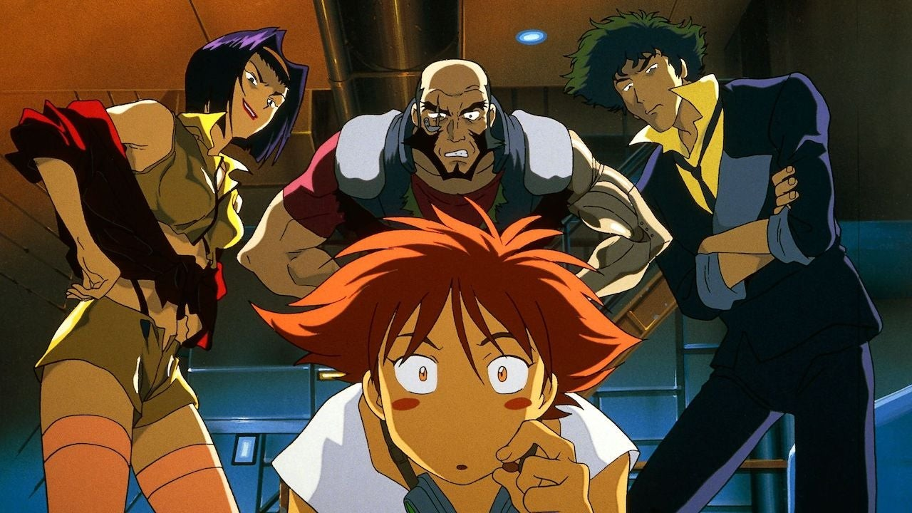 A still featuring the cast of the anime, Cowboy Bebop