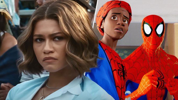 Zendaya in 'Challengers' (L) and 'Spider-Man: Into the Spider-Verse' (R)