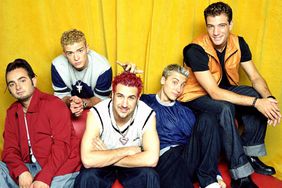 LOS ANGELES - AUGUST 1999: Pop group *NSYNC, (clockwise L) JC Chasez, Chris Kirkpatrick,Lance Bass, JustinTimberlake, and Joey Fatone pose for an August 1999 portrait in Los Angeles, California. (Photo by Bob Berg/Getty Images)
