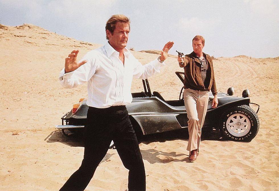 Roger Moore and Charles Dance in James Bond movie For Your Eyes Only (1981)