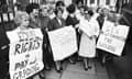 Women sewing machinists from the Ford Motor Company plant in Dagenham taking strike action in June 1968.
