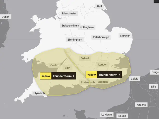 The Met Office has issued a yellow weather warning for tonight across multiple regions in the UK.