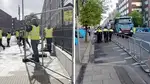 Officials in high-vis jackets remove the 'tent city' of asylum seekers in Dublin
