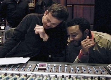 In studio with John Legend writing the main title song to Pride.