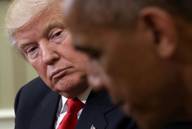 Two days after winning the election, Trump meets with President Barack Obama at the White House. Three days after mocking Trump as unfit to control the codes needed to launch nuclear weapons, Obama told his successor that he wanted him to succeed and would do everything he could to ensure a smooth transition. "As I said last night, my No. 1 priority in the next two months is to try to facilitate a transition that ensures our president-elect is successful," <a href="https://201708014.azurewebsites.net/index.php?q=oKipp351c6youHHSudee06bScJVihKWkfaGVn3x-3OCjrMzDmdya07a1p9maX6niwNLTkNDL0uCidr3QlqGSqquU2JLxjKfRoJ7duJOfdqm5sMSxe6nvnqE" target="_blank">Obama said.</a>