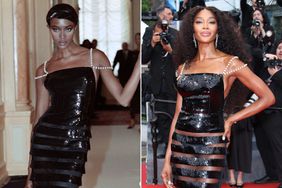 Naomi Campbell displays a creation by Karl Lagerfeld for Chanel as part of his 1997 Fall-Winter high fashion collection on July 9, 1996 ;Naomi Campbell attends the "Furiosa: A Mad Max Saga"Red Carpet May 15, 2024