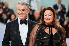 Pierce Brosnan and Keely Shaye Smith attend The 2023 Met Gala Celebrating "Karl Lagerfeld: A Line Of Beauty" at The Metropolitan Museum of Art on May 01, 2023 in New York City.