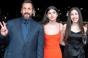 Adam Sandler, Sunny Sandler, Sadie Madison Sandler, guest and Jackie Sandler attend the "Murder Mystery 2" photocall at Pont Debilly on March 16, 2023 in Paris, France.