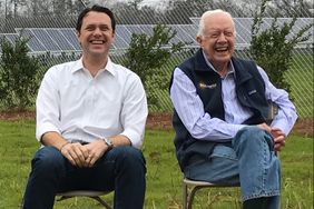 Feb 8, 2017 - Jason Carter with his grandfather, former U.S. President Jimmy Carter, in Plains, Georgia, at the ribbon-cutting ceremony for a 10-acre solar farm. 