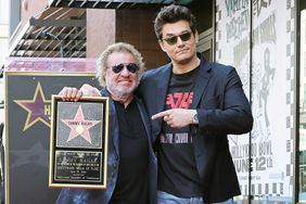 Sammy Hagar and John Mayer attend the Hollywood Walk of Fame Star Ceremony honoring Sammy Hagar on April 30, 2024 in Hollywood, California.