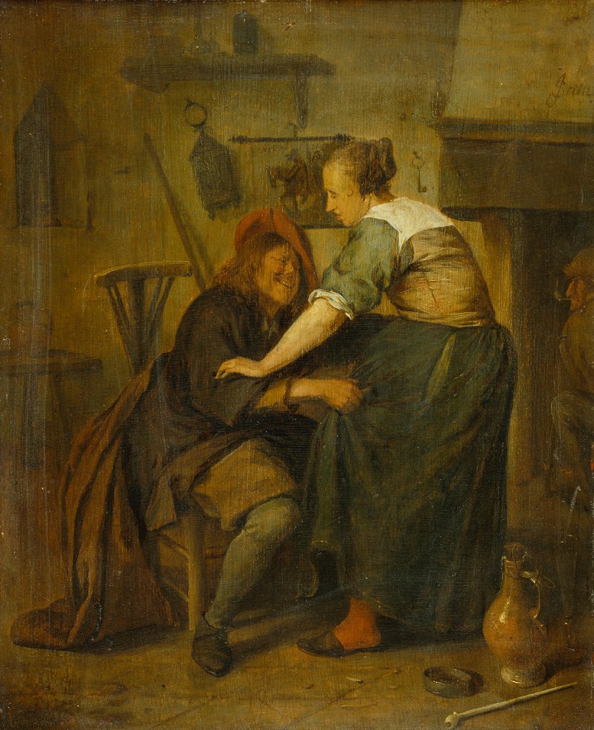 Inn with Guest and Serving Maid ("The Importunate Guest"), Jan Steen