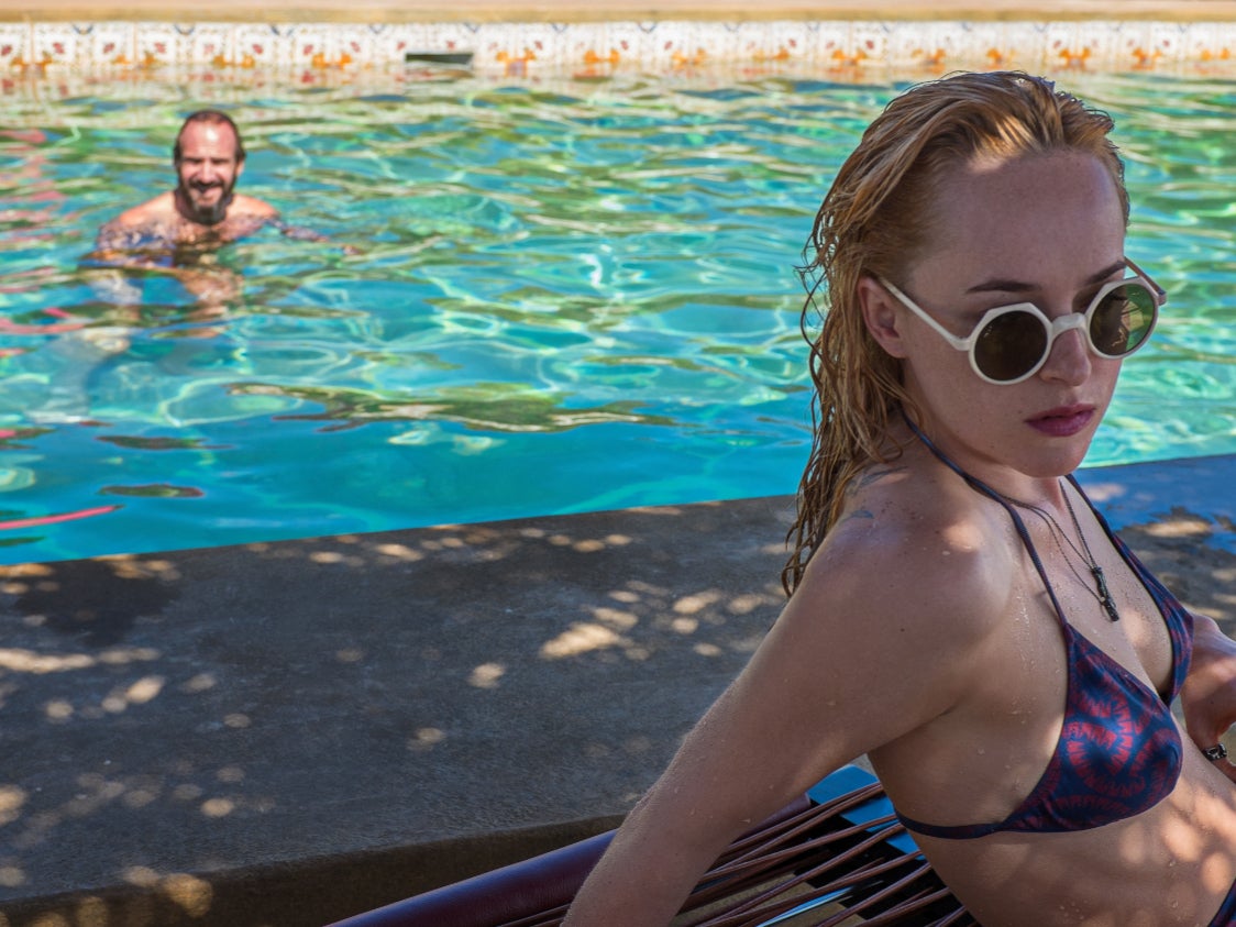 Ralph Fiennes and Dakota Johnson in Guadagnino’s acclaimed 2015 film ‘A Bigger Splash’
