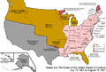1821: New borders with New Spain, acquisition of Spanish Florida