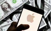 Apple logo and money