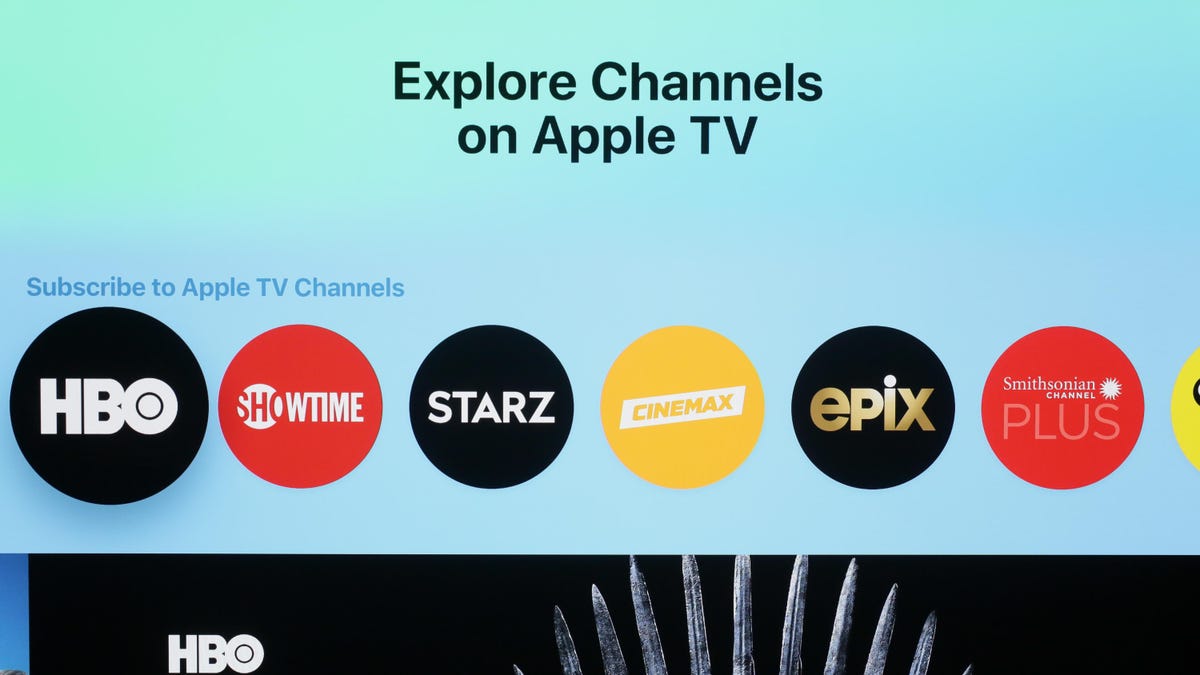 Apple TV channels screen