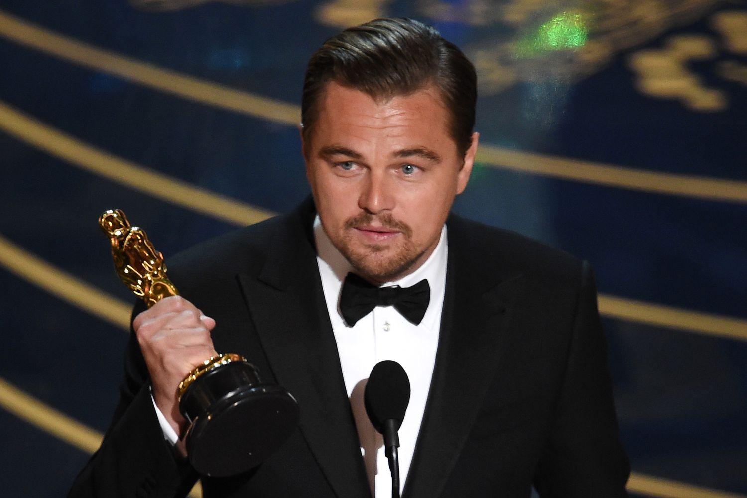 Actor Leonardo DiCaprio accepts the Best Actor award for &#39;The Revenant&#39;